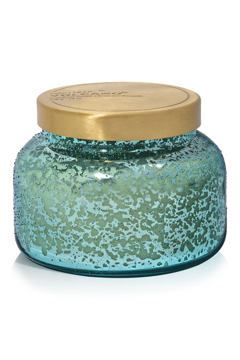 19-Ounce Volcano Aqua Opaline Jar Candle, Main, color, AQUA OPALINE