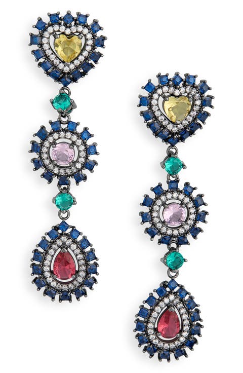 Dee Multicolor Cubic Zirconia Statement Drop Earrings