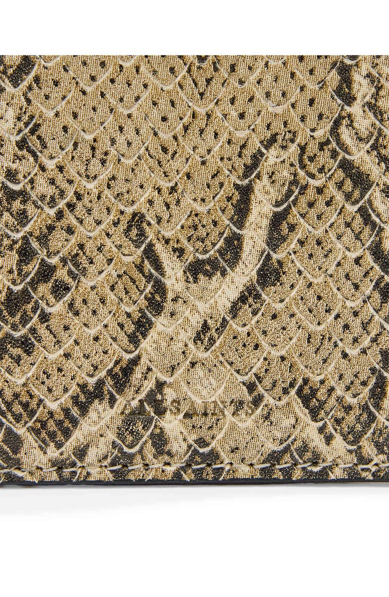 AllSaints Remy Snakeskin Embossed Leather Wallet, Alternate, color, Desert White