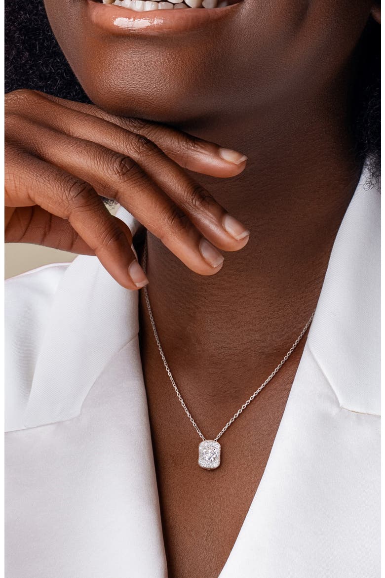 Sterling Silver 1 3/8 ct. tgw. Lab Created Moissanite Pendant Necklace, Alternate, color, SILVER