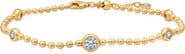 Crislu Cubic Zirconia Station Ball Chain Bracelet