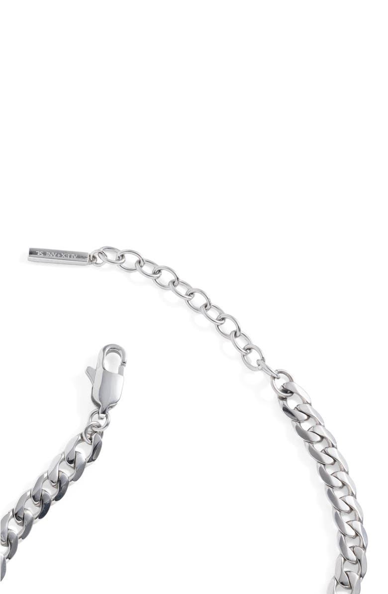 Alex and Ani Flat Curb Chain Bracelet, Alternate, color, Silver