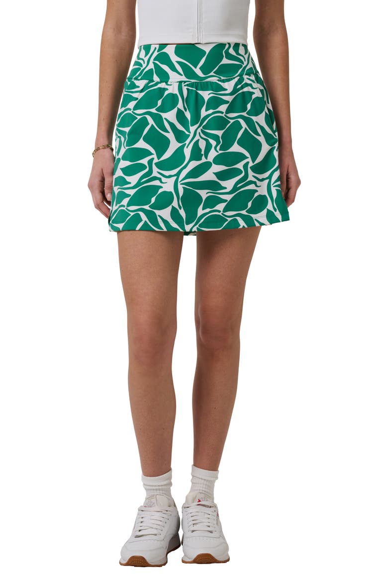 MoveKnit Game Set Match Skort, Main, color, GREEN TAMBOURINE MULTI