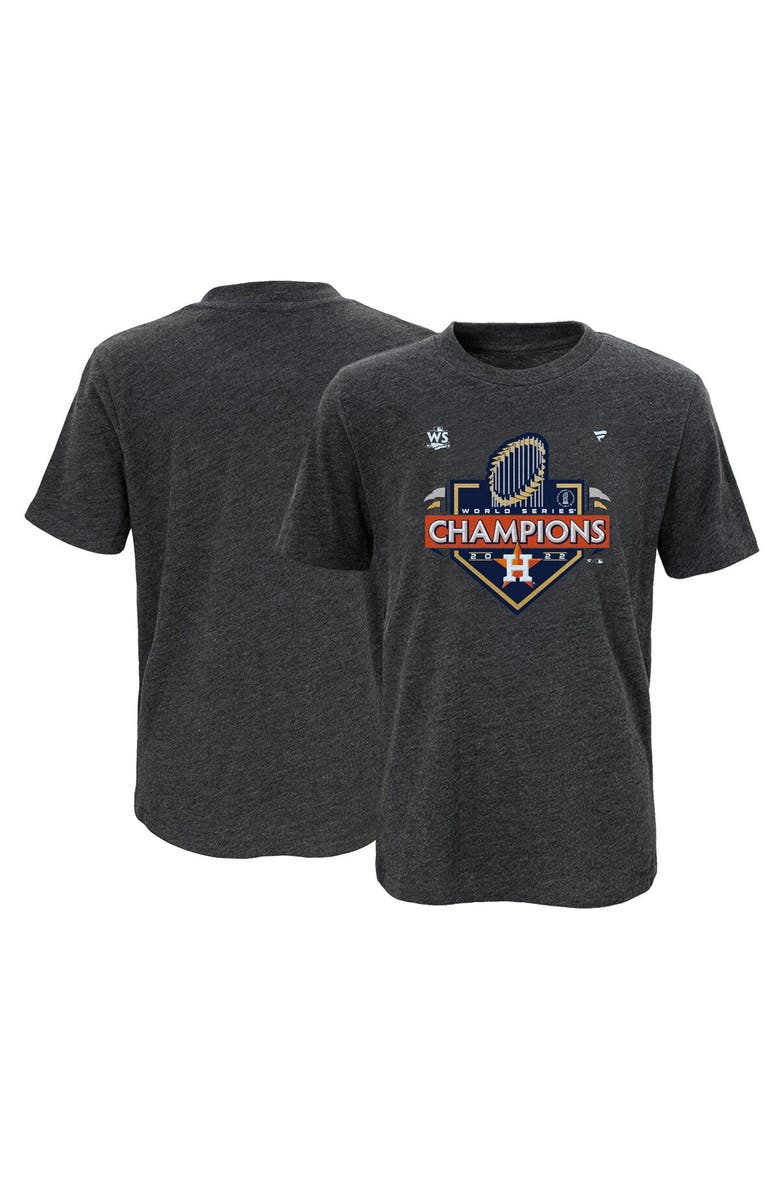 FANATICS Preschool Fanatics Branded Heather Charcoal Houston Astros 2022 World Series Champions Locker Room T-Shirt, Main, color, 