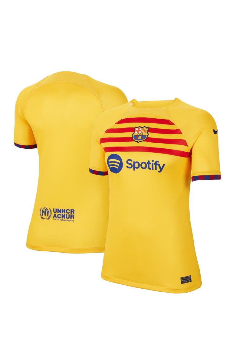 Nike Women's Nike Yellow Barcelona 2022/23 Fourth Breathe Stadium Replica Jersey, Main, color, Yellow