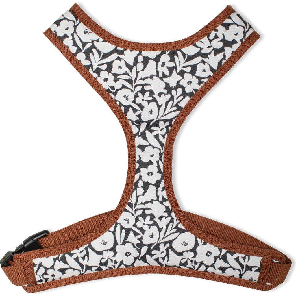 Fringe Studio Charcoal Floral Large Dog Harness in None  product