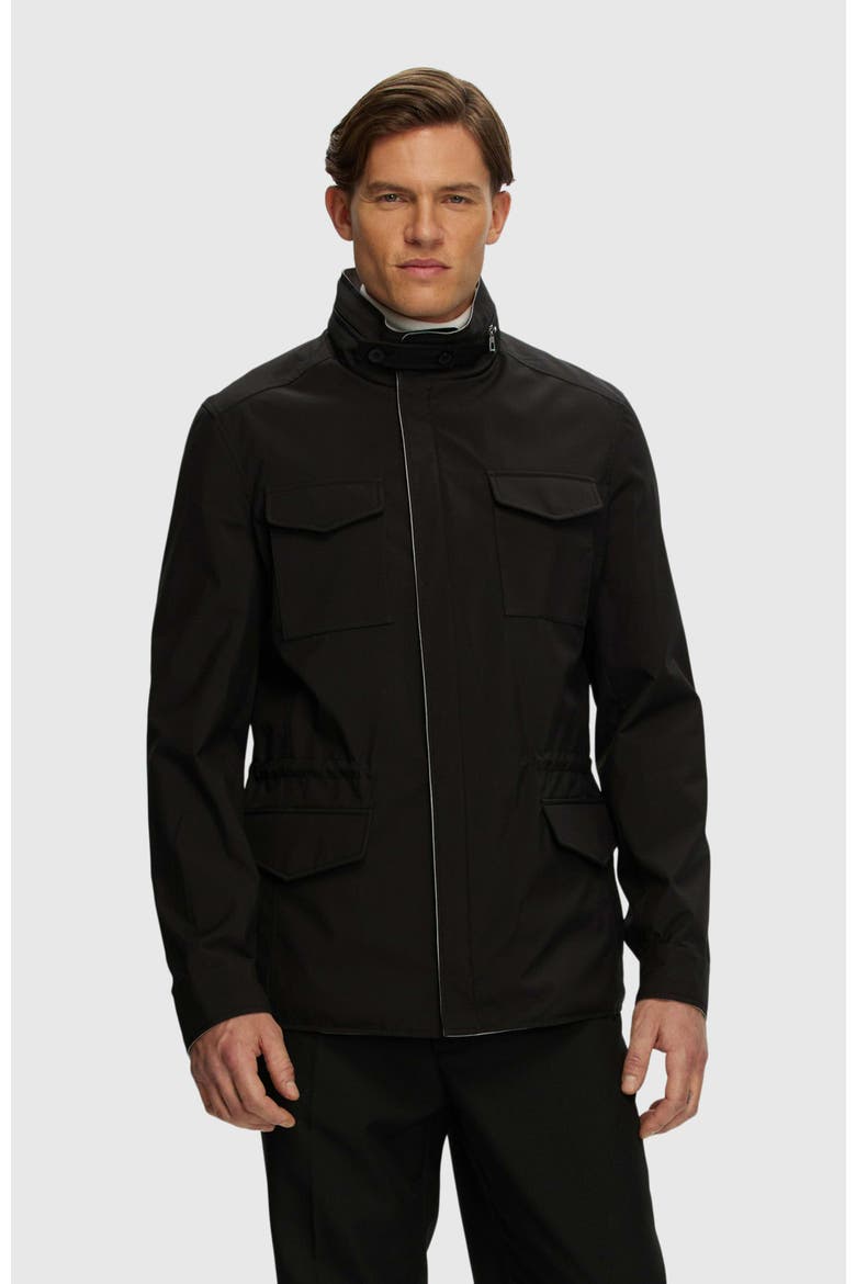 Lightweight Reversible Jacket, Alternate, color, BLACK/LIGHT BEIGE