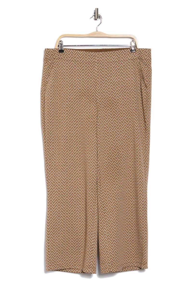 Double Knit Wide Leg Pants, Alternate, color, VICUNA/ CREAM