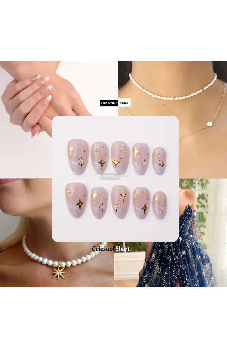 The Only Nails Celestial - Short Almond - Nail Set, Alternate, color, Peachy Rose Gold