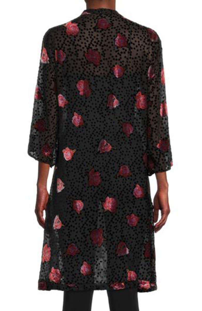 SAACHI Rose Velvet Burnout Ruana, Alternate, color, Black