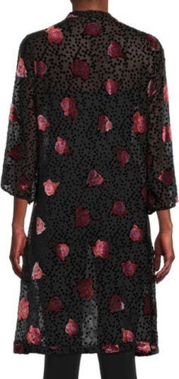 Rose Velvet Burnout Ruana