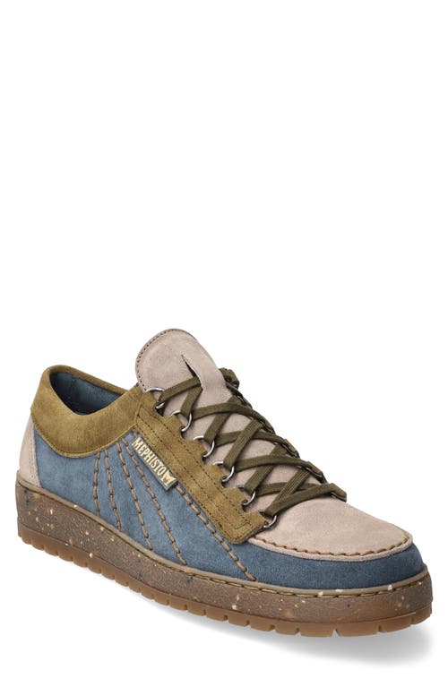 Mephisto Rainbow Sneaker In Denim Velour Multi