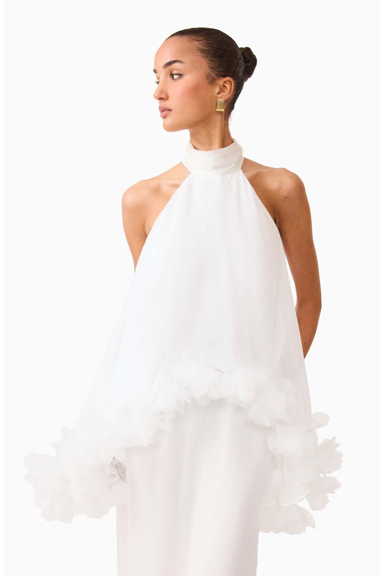 Poppy Tiered Sleeveless Gown, Alternate, color, WHITE