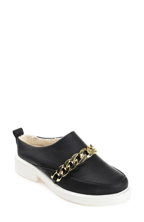 Sheah Chain Strap Faux Fur Lined Mule (Women)