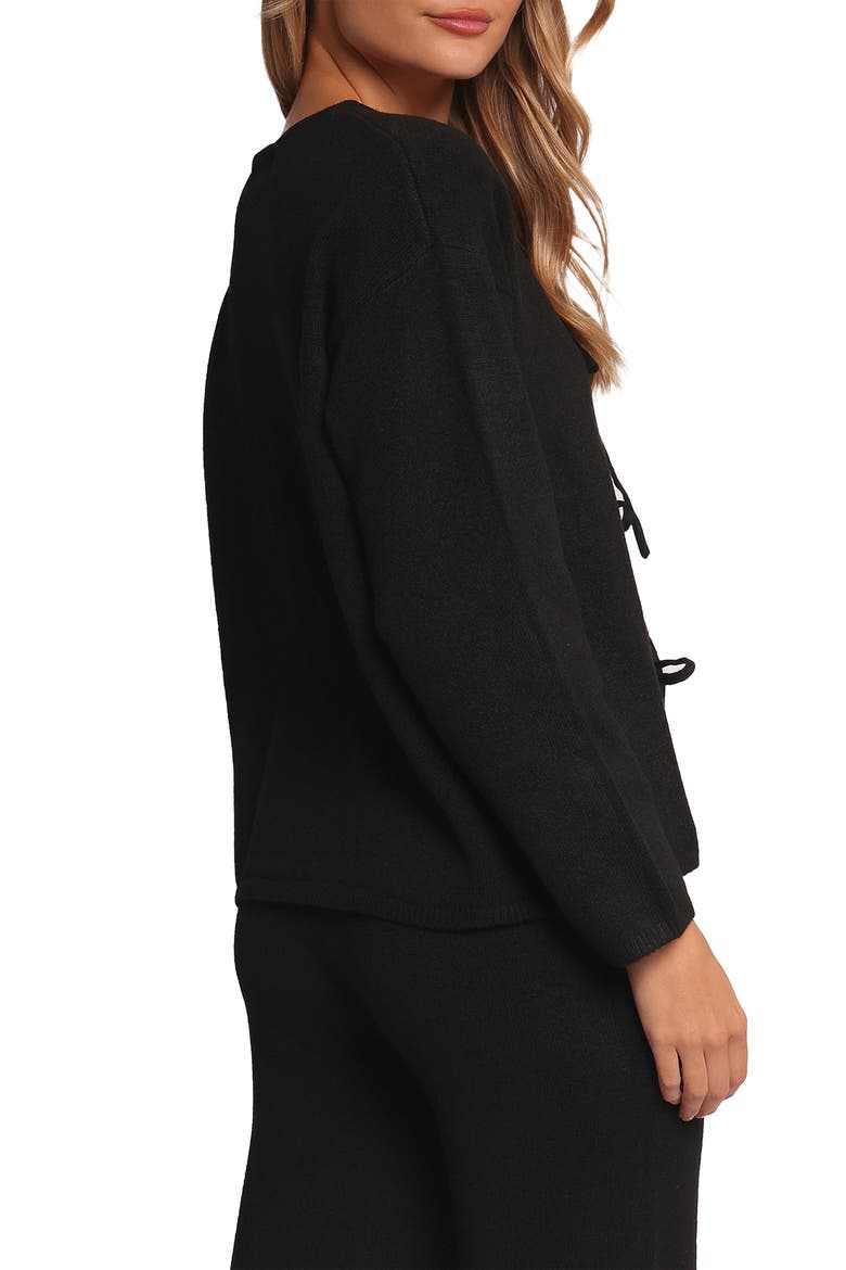 Odell Tie Cardigan & Pants Set, Alternate, color, BLACK