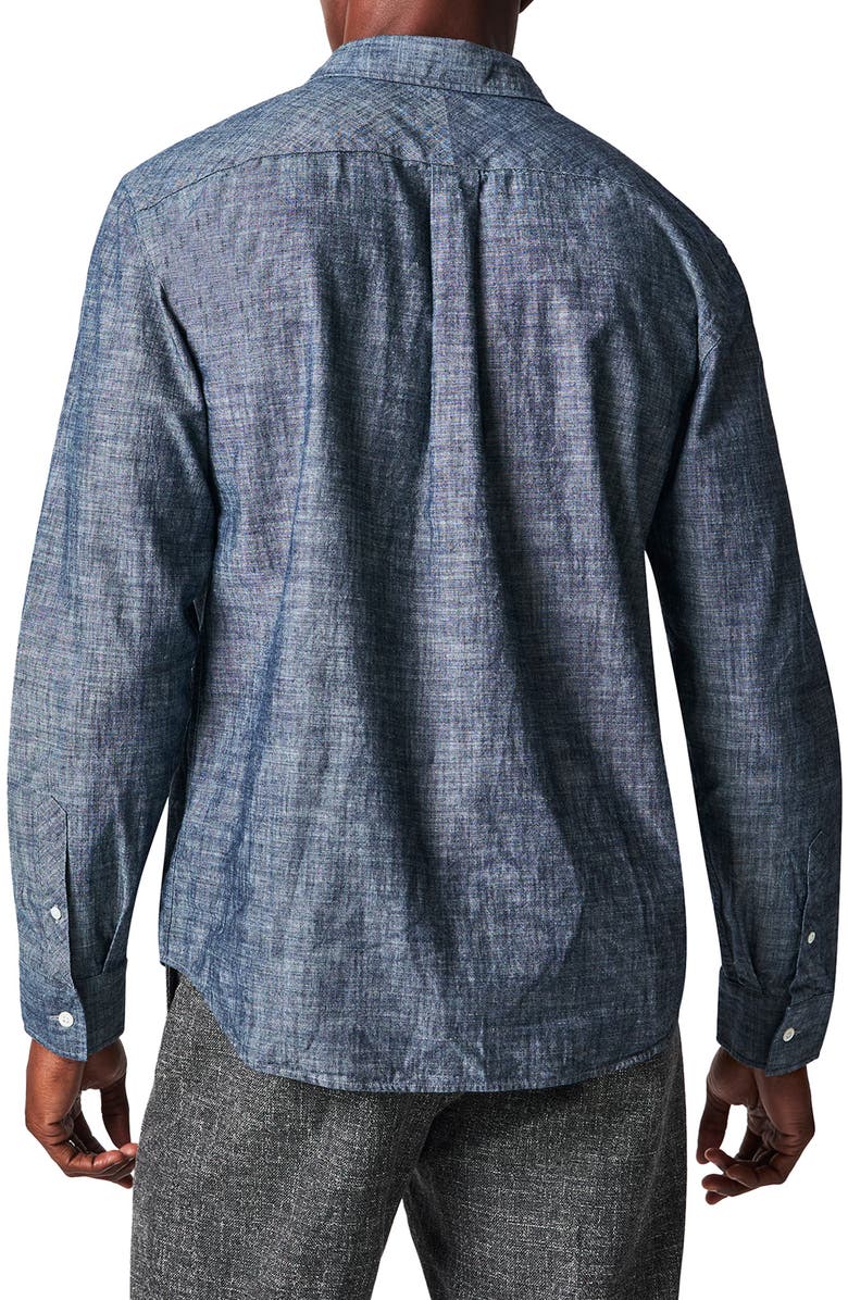 Billy Reid Pickwick Organic Cotton Chambray Button-Up Shirt, Alternate, color,