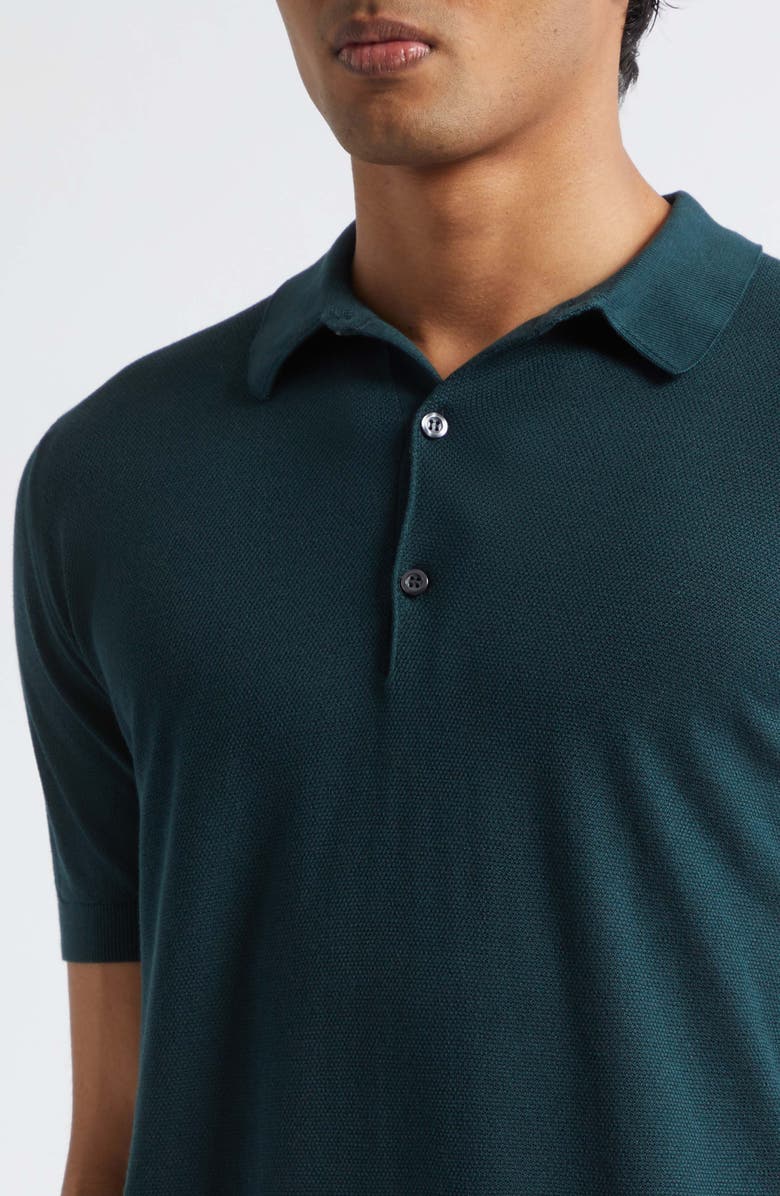 John Smedley Roth Solid Sweater Polo, Alternate, color, Rainforest
