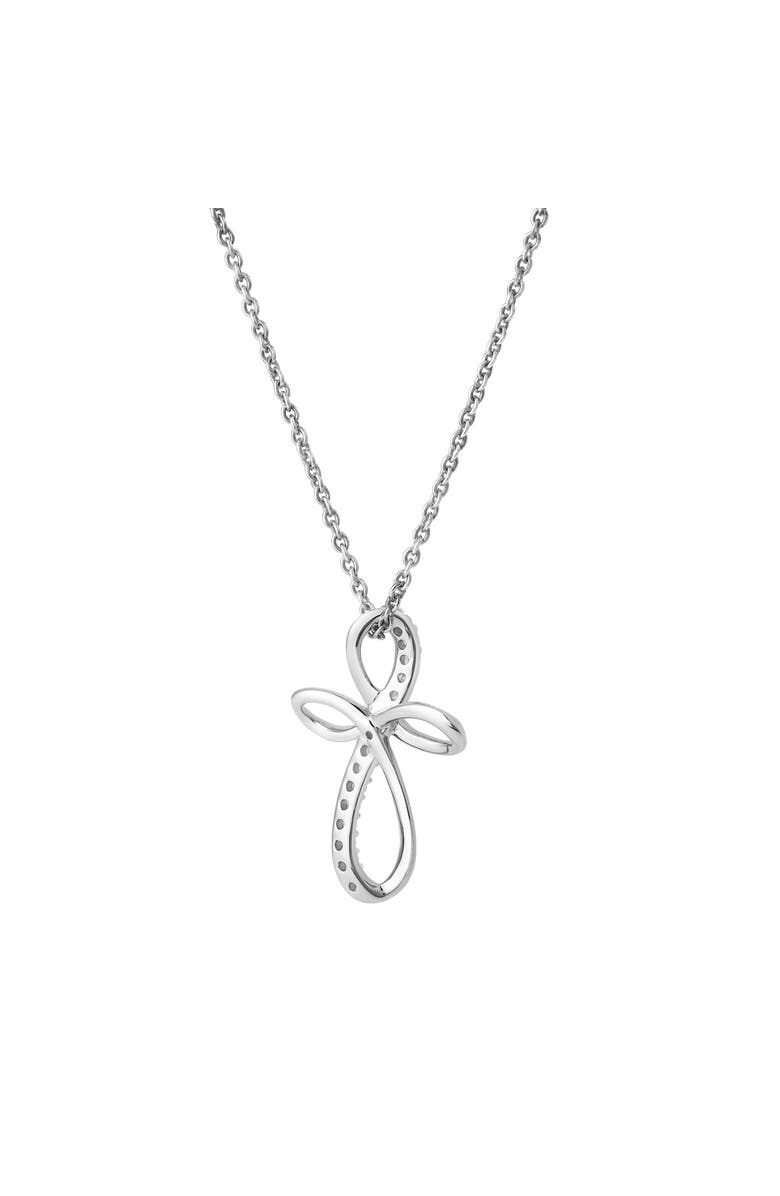 LuvMyJewelry Ardent 10K Gold Diamond Cross Pendant - 0.10 CT, Alternate, color, 10K White Gold