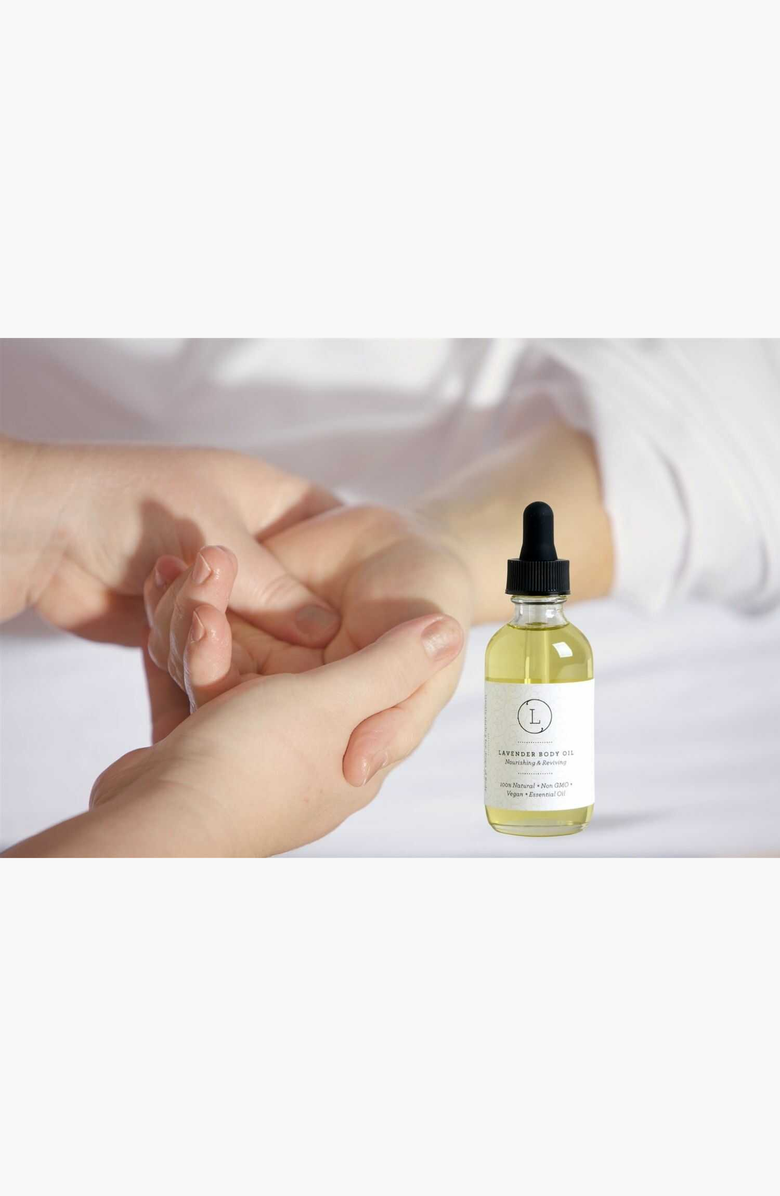 Lizush CBD Lavender Body Oil, Natural Moisturizing Body Oil, Alternate, color, NO COLOR