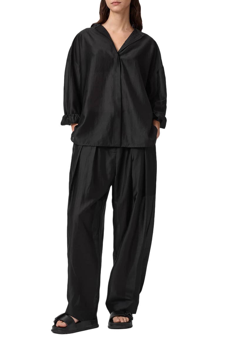 Becca Pleated Trousers, Alternate, color, BLACK