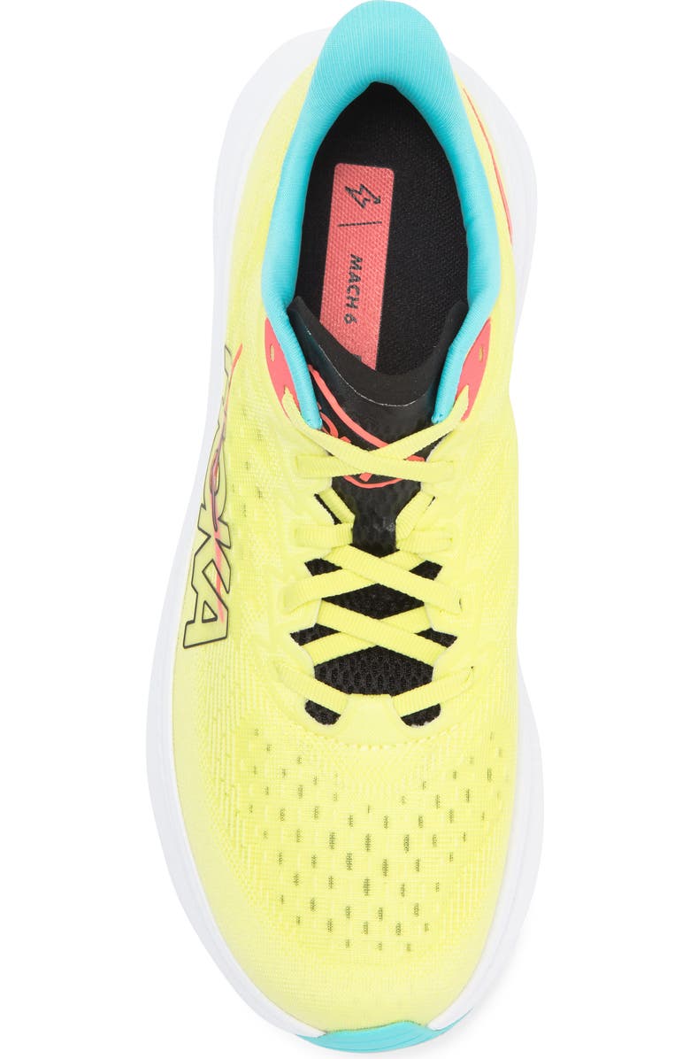 HOKA Mach 6 Running Shoe, Alternate, color, Yuzu / Cielo Blue