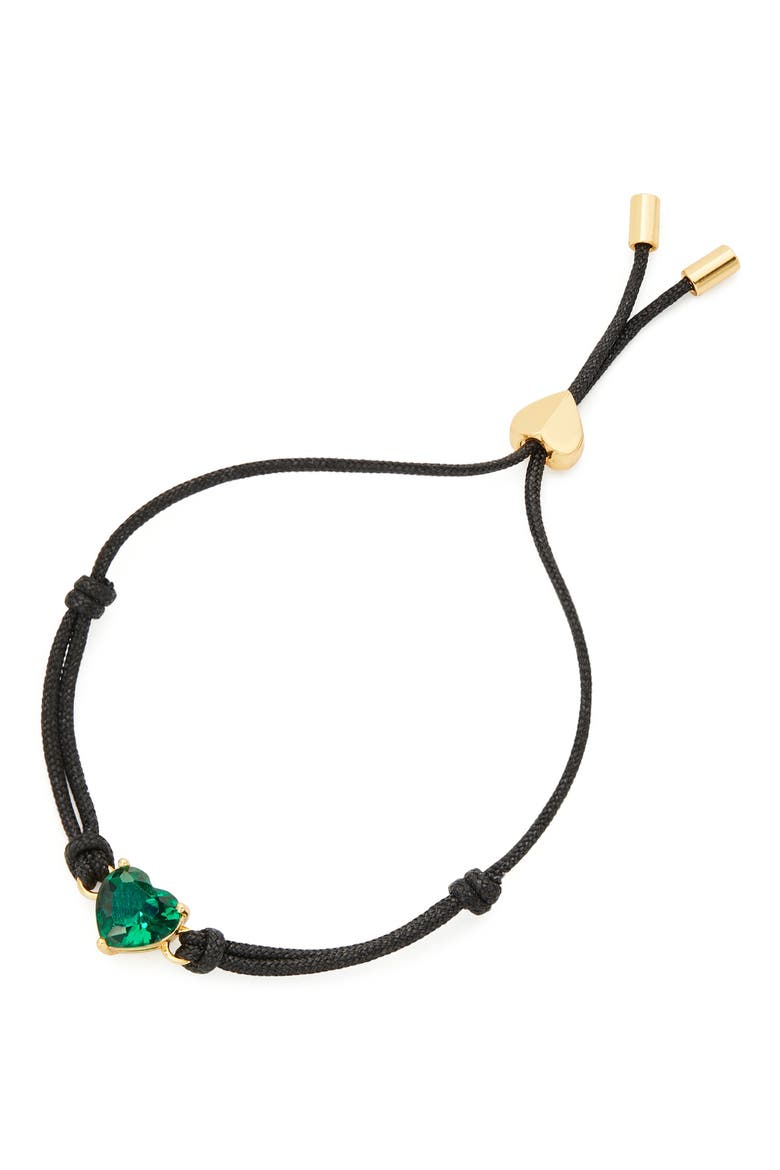my love may heart slider bracelet, Main, color, MAY - EMERALD
