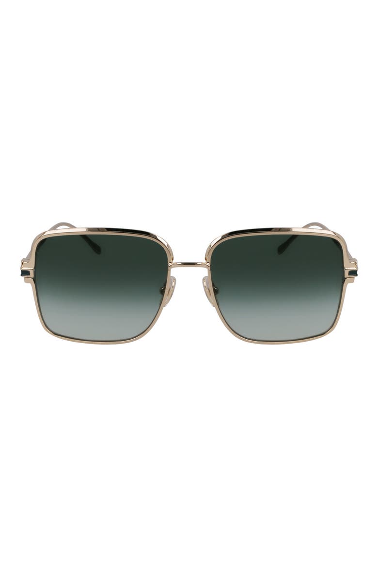 Gancini 57mm Modified Rectangular Sunglasses, Main, color, GOLD/ GREEN GRADIENT