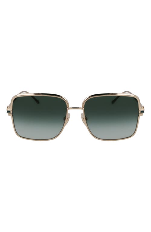 Ferragamo Gancini 57mm Modified Rectangular Sunglasses In Gold/green Gradient