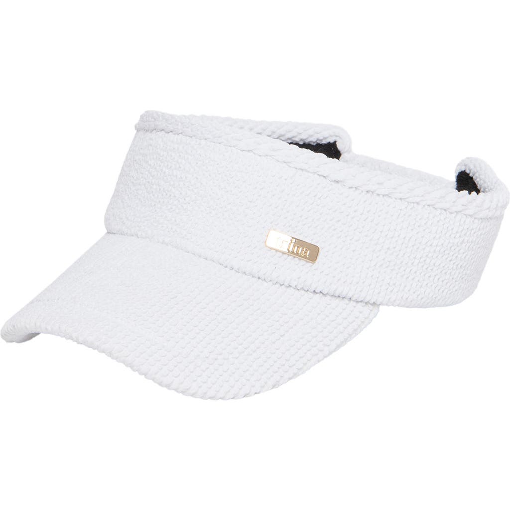San Diego Hat Logo Hardware Stretchy Visor in White at Nordstrom Rack
