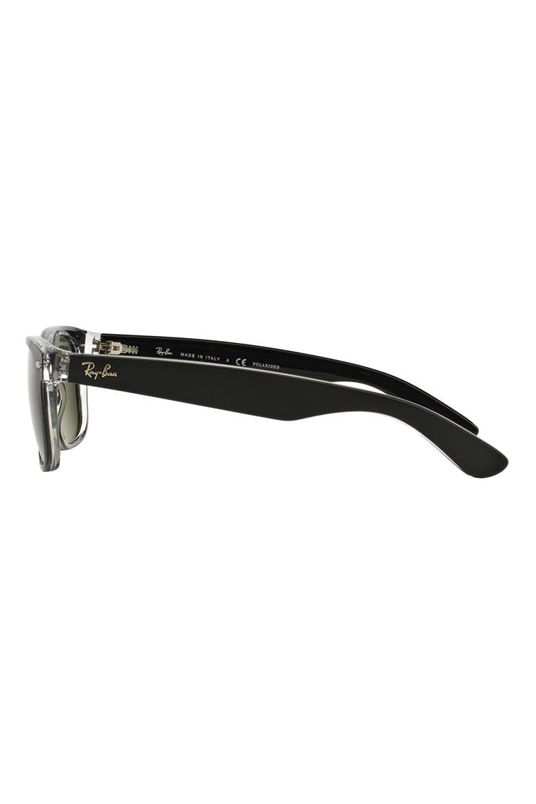 New Wayfarer 55mm Rectangular Sunglasses, Alternate, color, TRANSPARENT BLACK