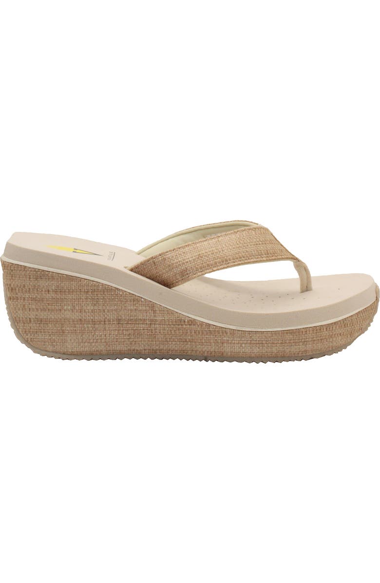 Volatile Bahama Platform Wedge Flip Flop, Alternate, color, Bone