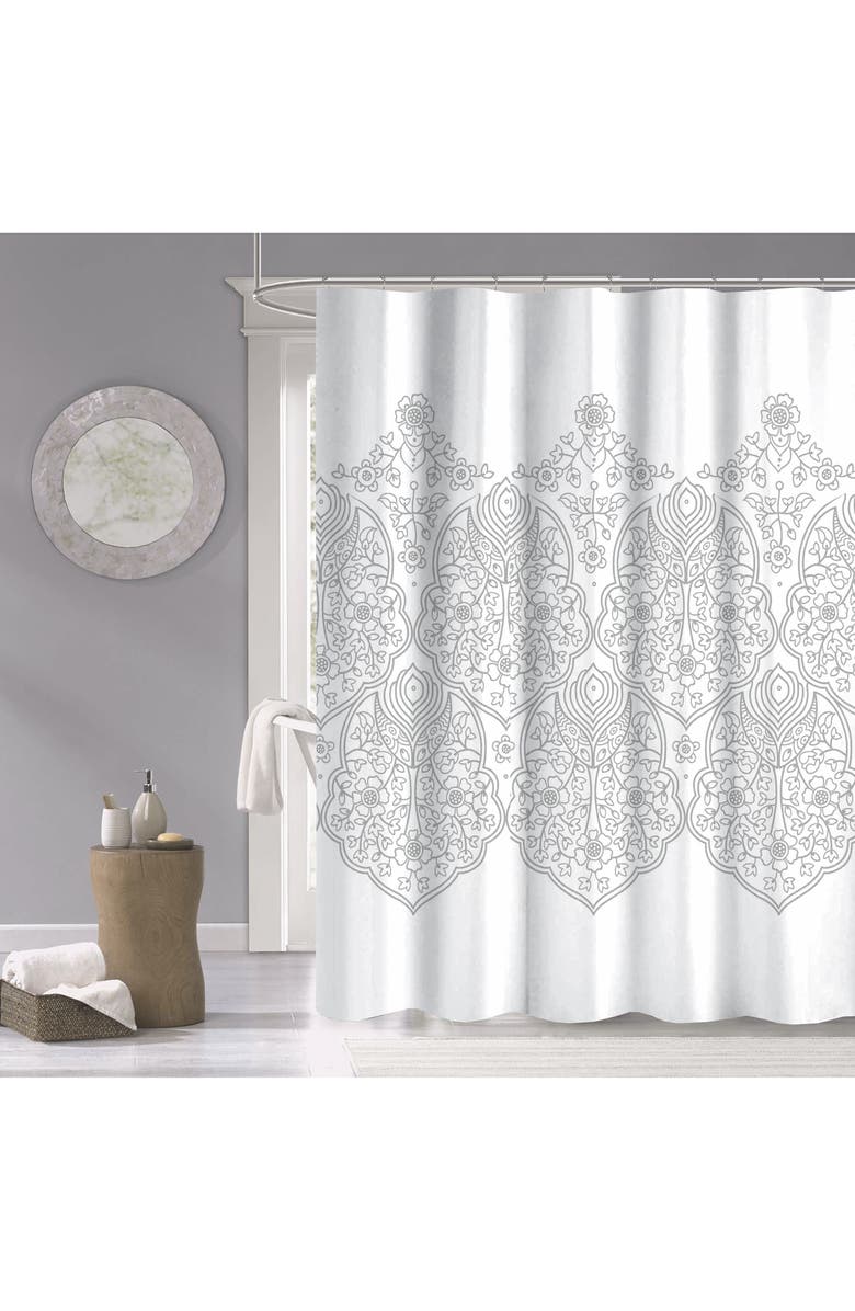 DAINTY HOME Palace Print Shower Curtain, Main, color,