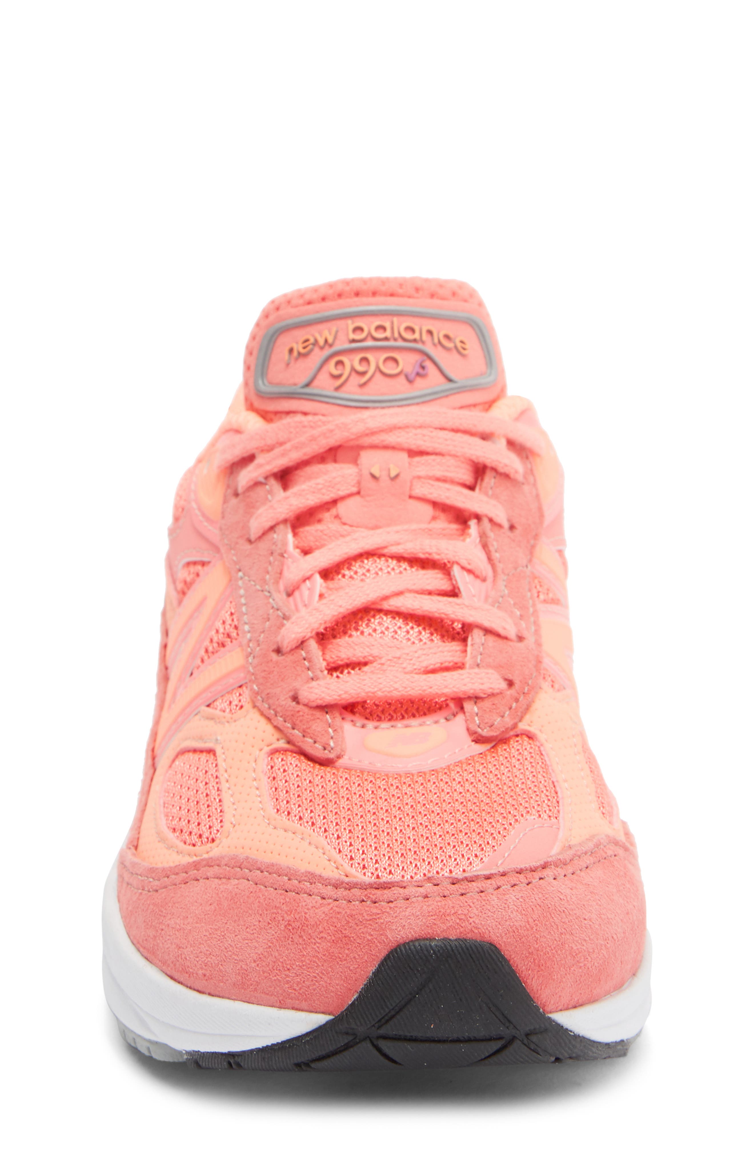 New Balance Gender Inclusive 990 Sneaker, Alternate, color, Sunrise/ Passion Fruit