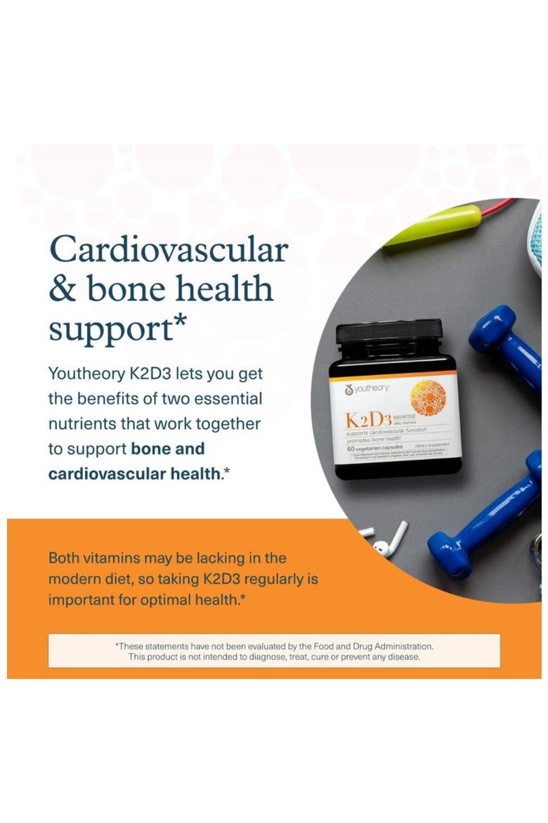 K2D3 Bone Heart Health Support Vegetarian Capsules 60 Vegetarian Capsules, Alternate, color, None
