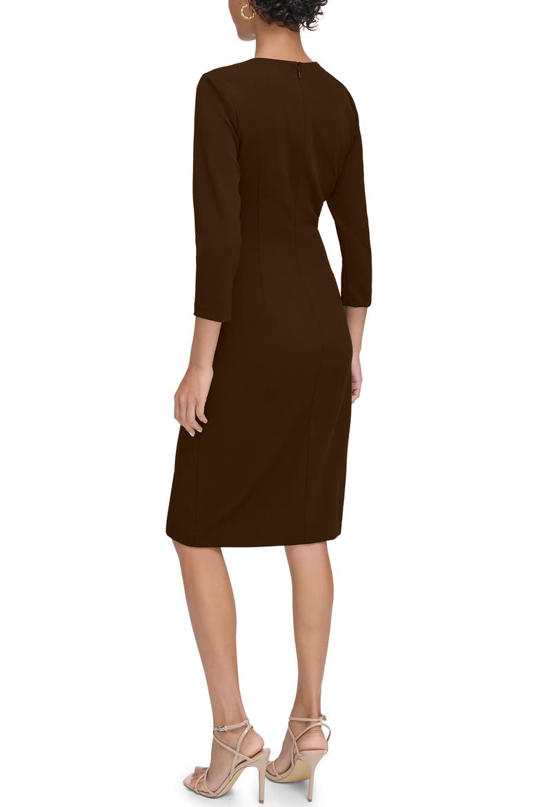 Zip Trim Sheath Dress, Alternate, color, COFFEE BEAN
