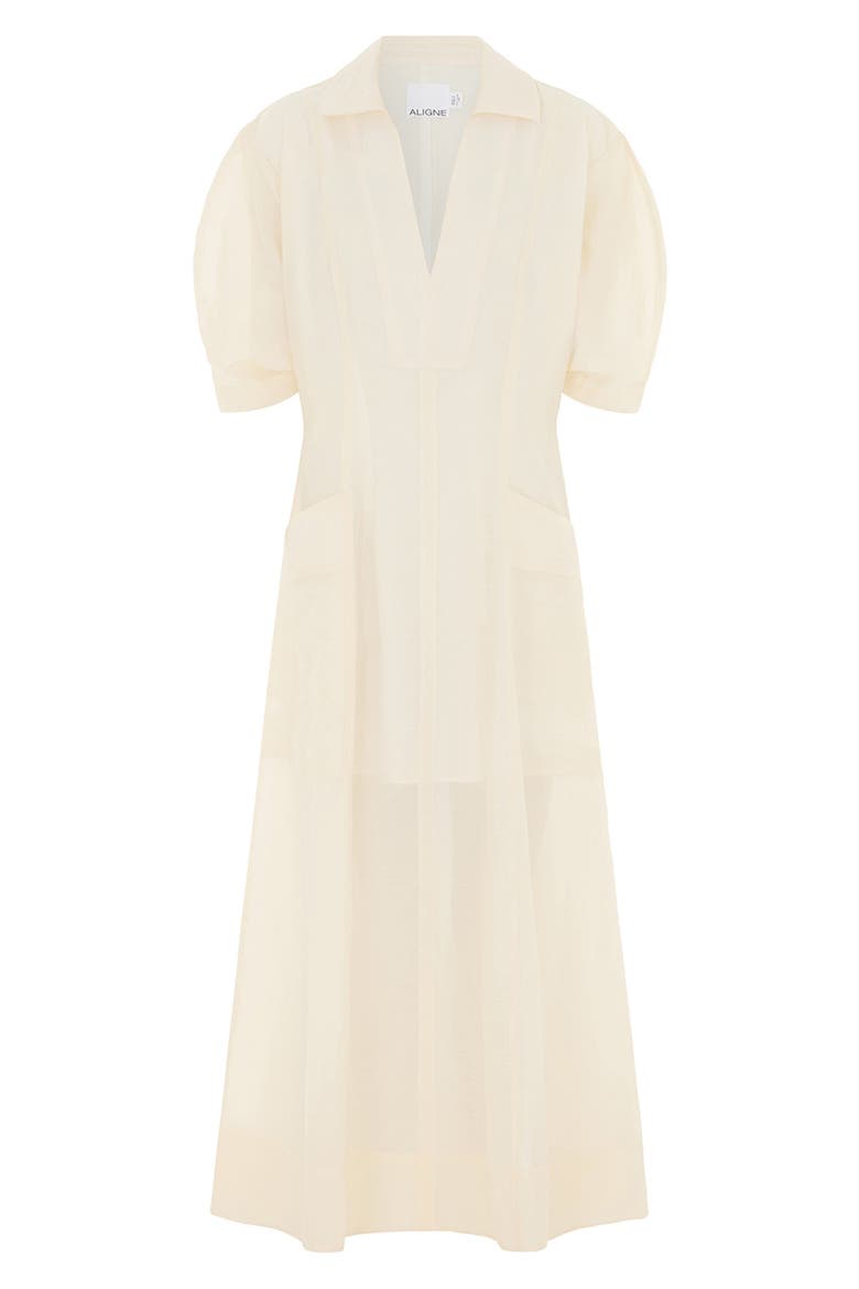 Tracy Cotton Blend Dress, Alternate, color, WHITE