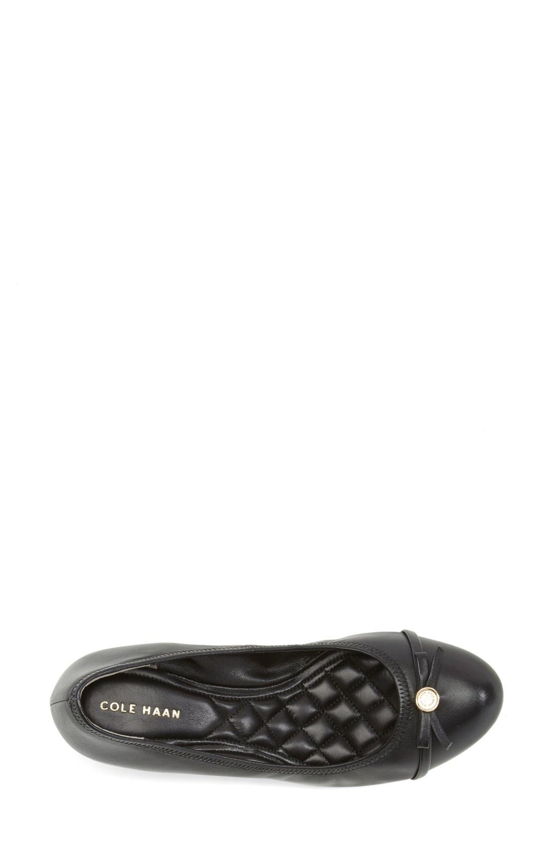 'Tali' Bow Wedge Pump (Nordstrom Exclusive), Alternate, color, BLACK LEATHER