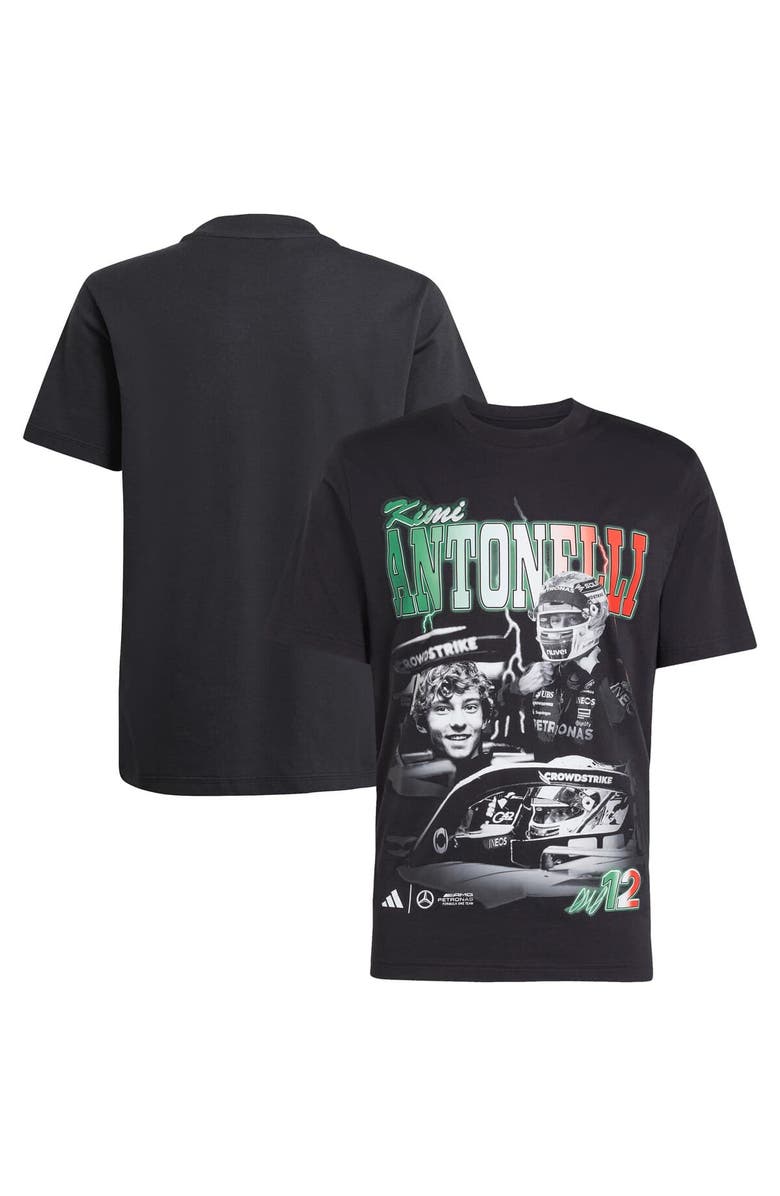 adidas Men's adidas Kimi Antonelli Black Mercedes-AMG Petronas F1 Team Driver Wear Graphic T-Shirt, Alternate, color, 