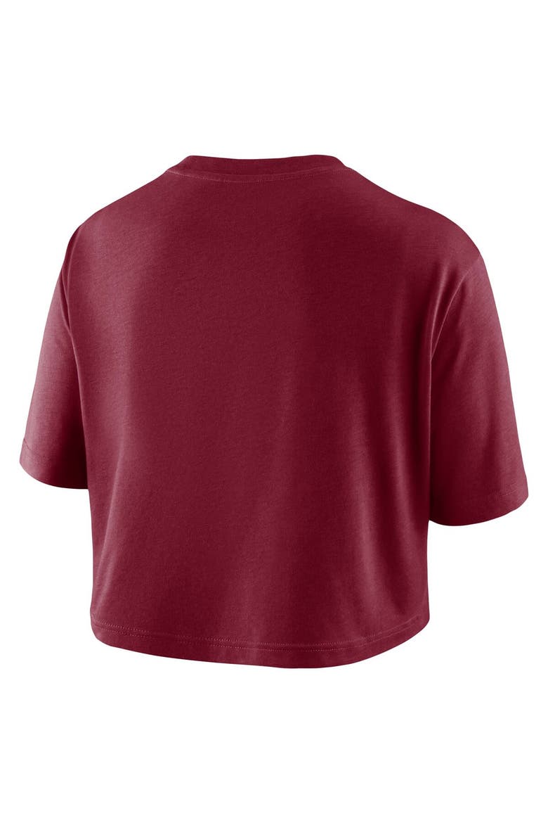 Women's Nike Crimson Oklahoma Sooners Wordmark Cropped T-Shirt, Alternate, color, Crimson