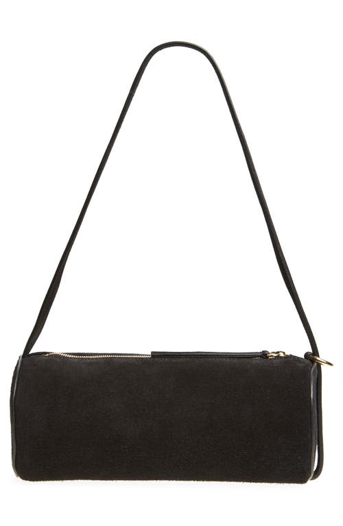 Reformation Simona Suede Cylinder Shoulder Bag In Black Suede