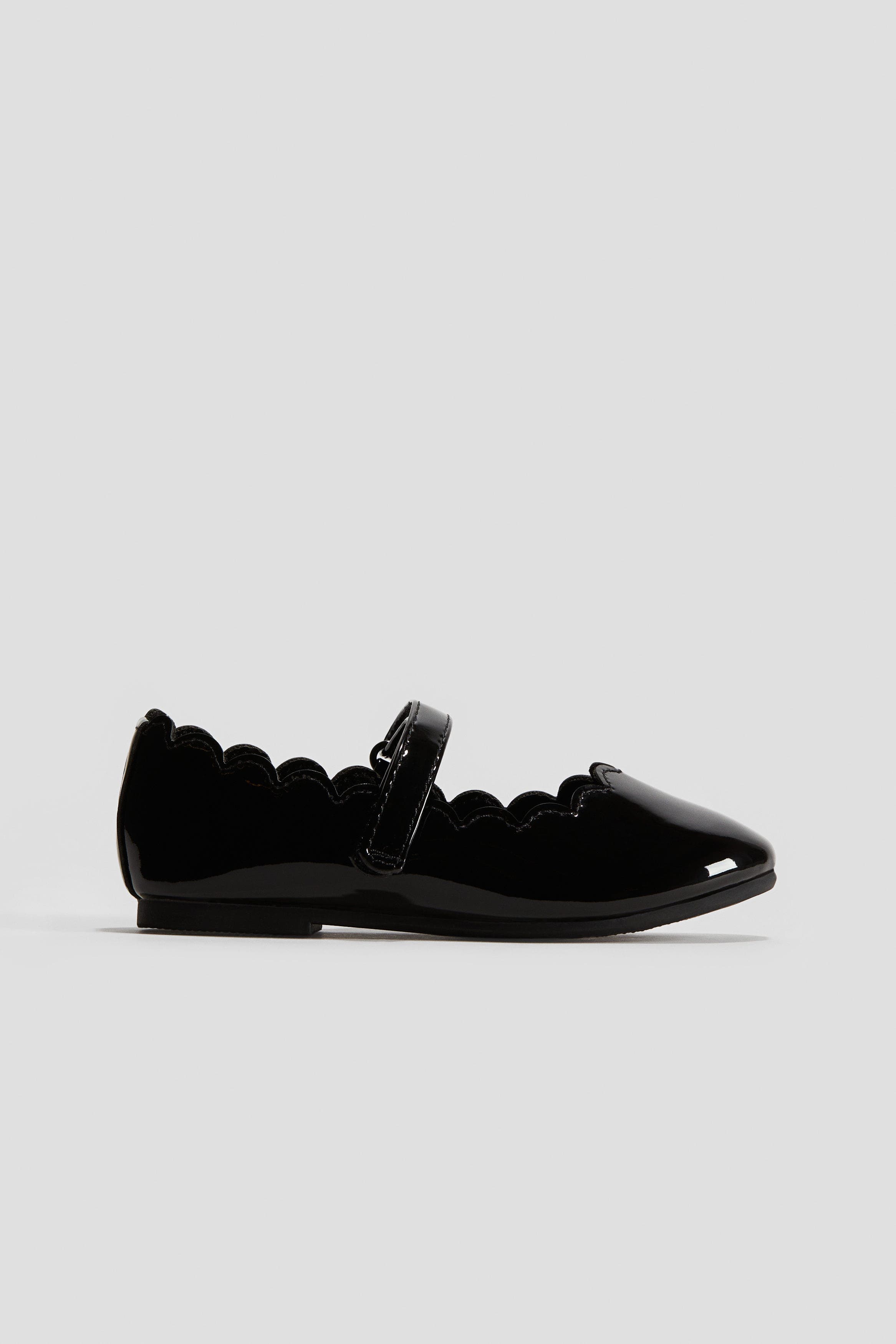H&M School Patent Ballet Pumps, Main, color, Black