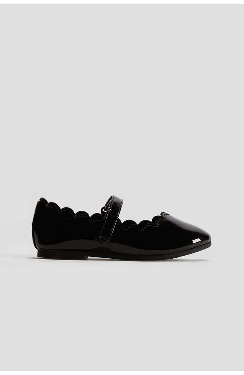H&M School Patent Ballet Pumps, Main, color, Black