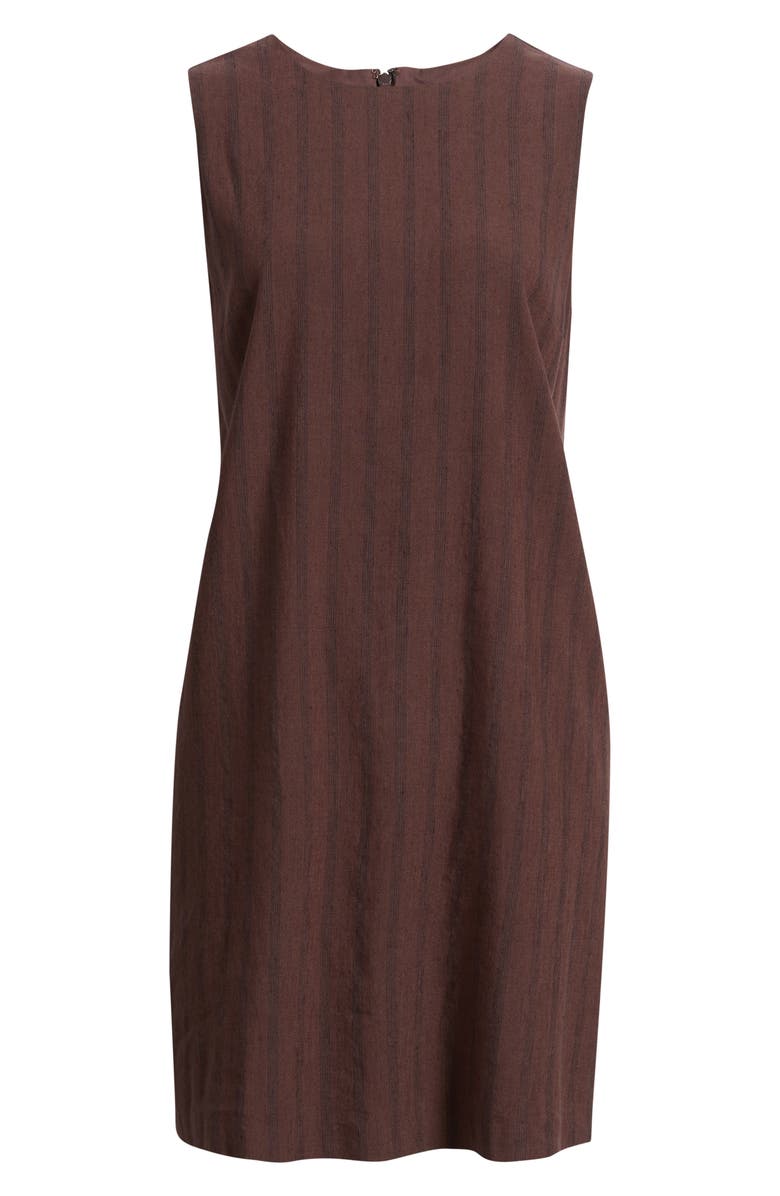Nordstrom Linen Blend Stripe Shift Dress, Alternate, color, Brown- Black Sonjay Stripe