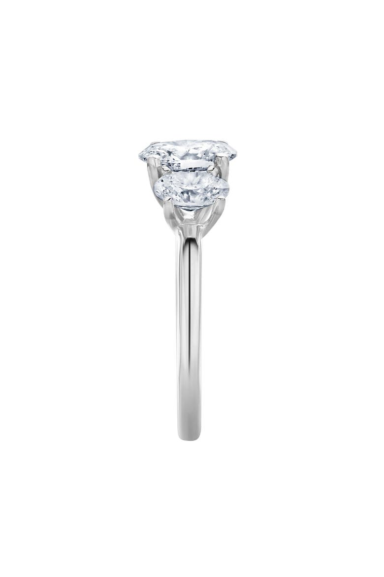 Delila 14K Gold Oval Cut Lab Grown Diamond Trinity Ring - 2 ct, Alternate, color, 14K White Gold