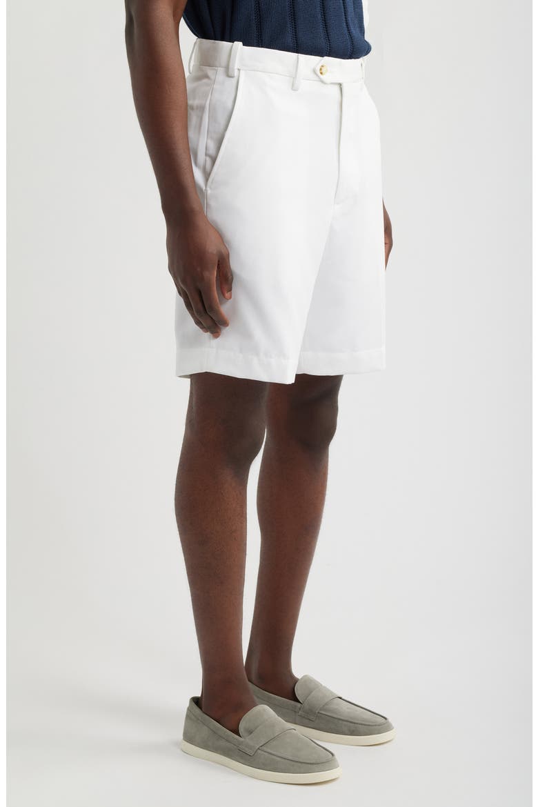 Microfiber Flat Front Shorts, Alternate, color, WHITE