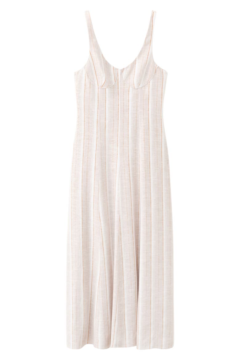 Striped Linen Blend Dress, Alternate, color, LIGHT/ PASTEL GREY