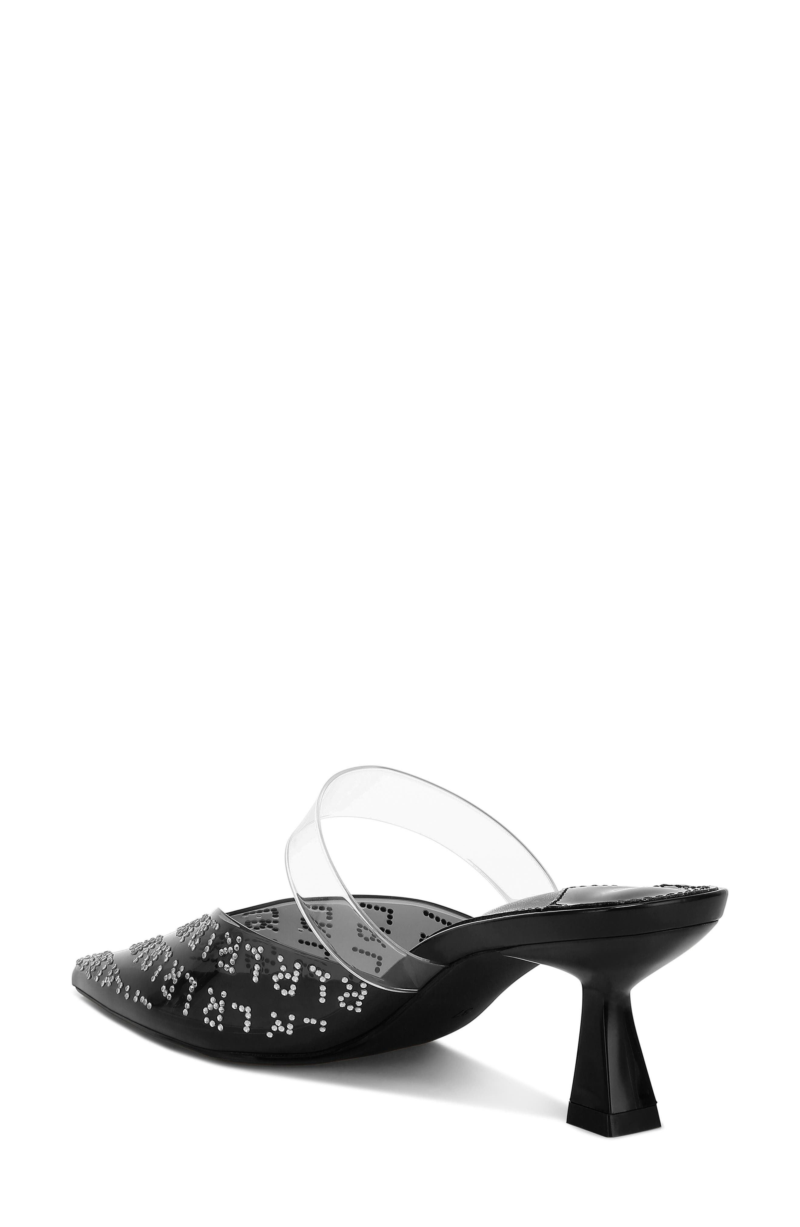 LONDON RAG Holin Rhinestone Logo Pointed Toe Pump, Alternate, color, Black