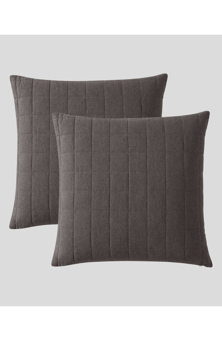 Calvin Klein Home Mélange Cotton Flannel Sham, Alternate, color, Dark Brown