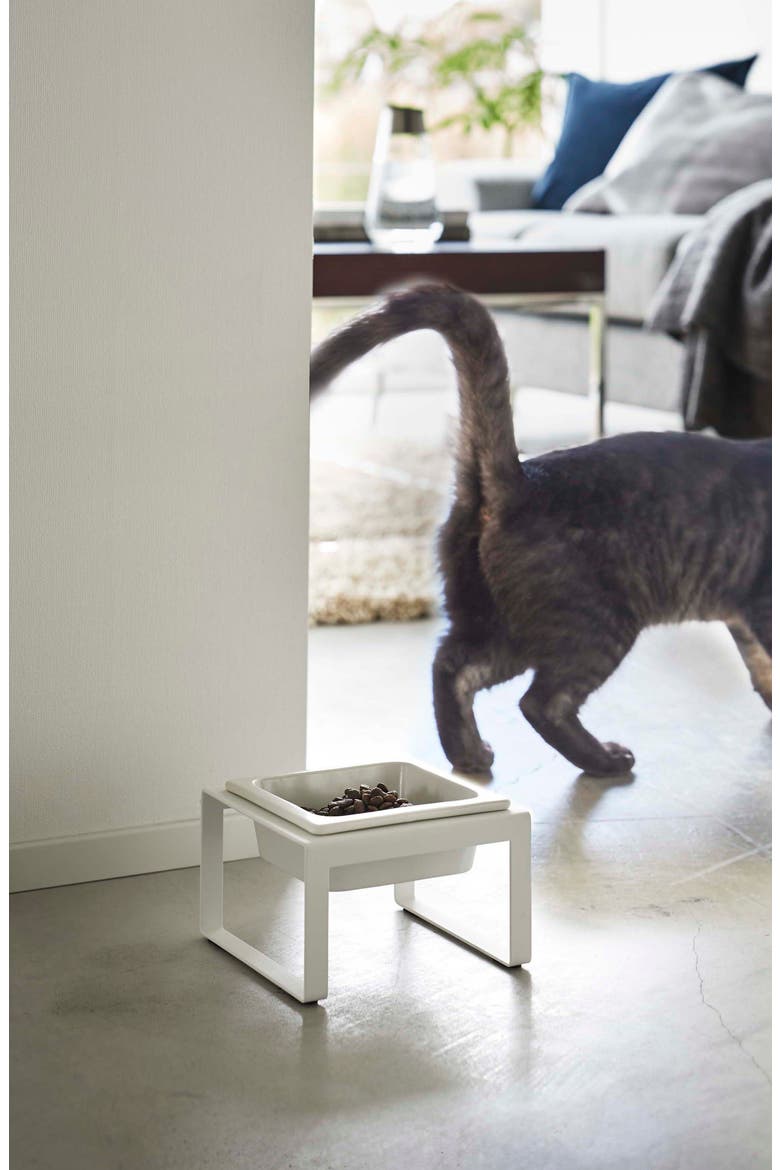 Tall Elevated Single Bowl Pet Diner, Alternate, color, WHITE