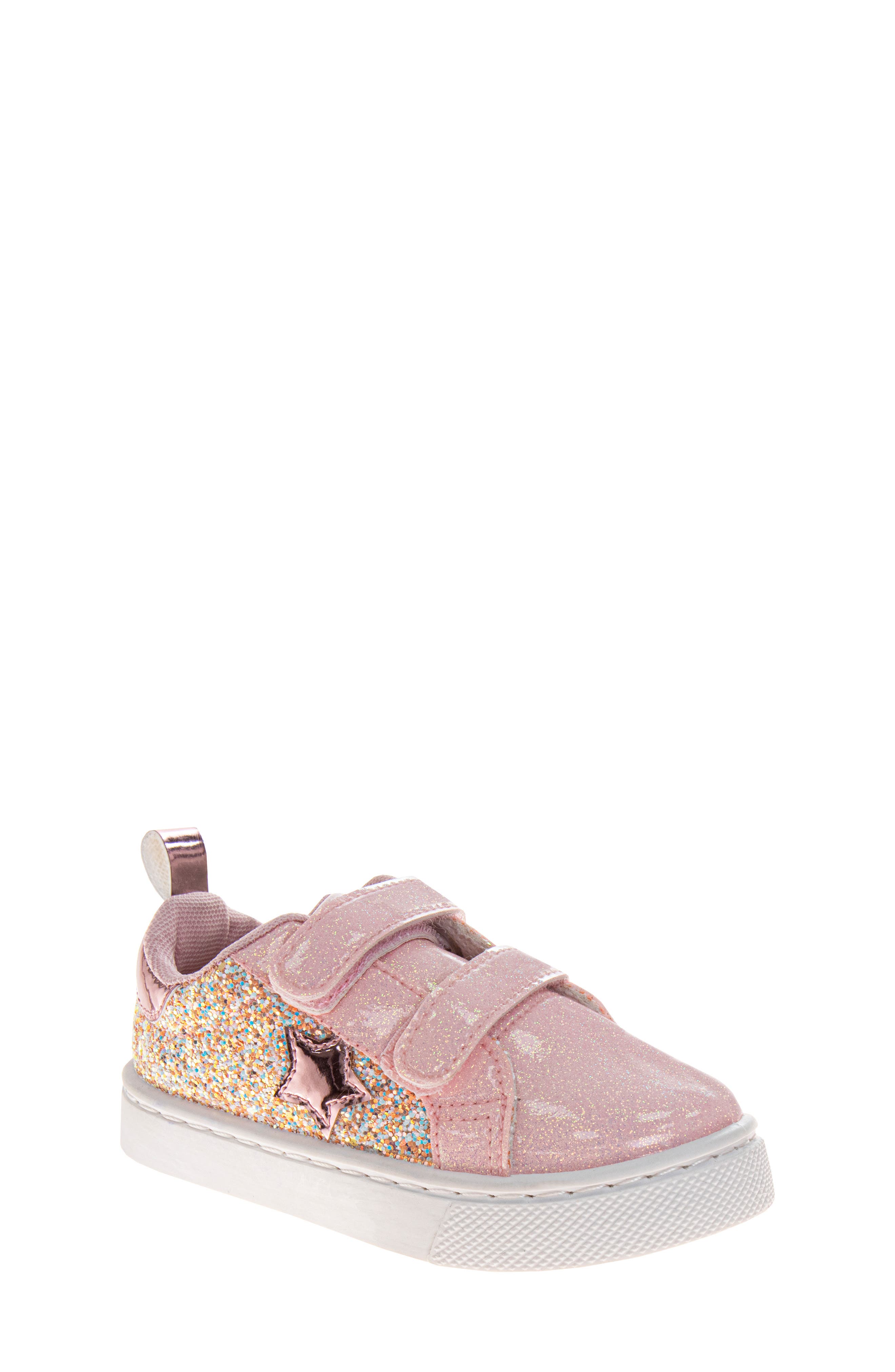 Kids' Glitter Star Low Top Sneaker, Main, color, PINK GLITTER